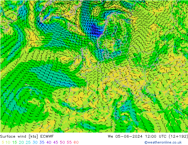 Bodenwind ECMWF Mi 05.06.2024 12 UTC