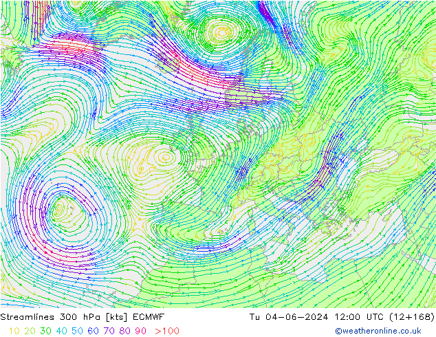 Rüzgar 300 hPa ECMWF Sa 04.06.2024 12 UTC