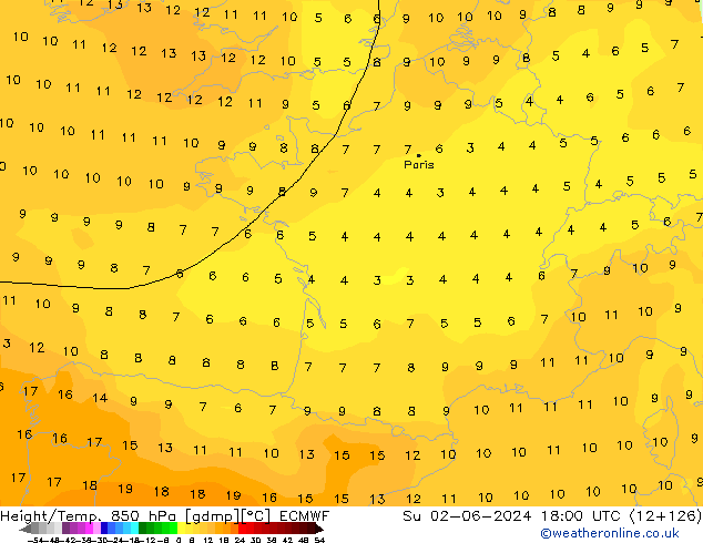 Z500/Rain (+SLP)/Z850 ECMWF dom 02.06.2024 18 UTC