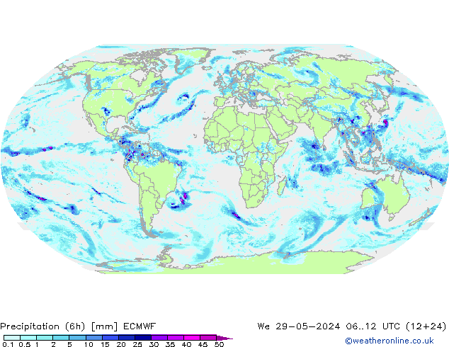 Z500/Rain (+SLP)/Z850 ECMWF mié 29.05.2024 12 UTC