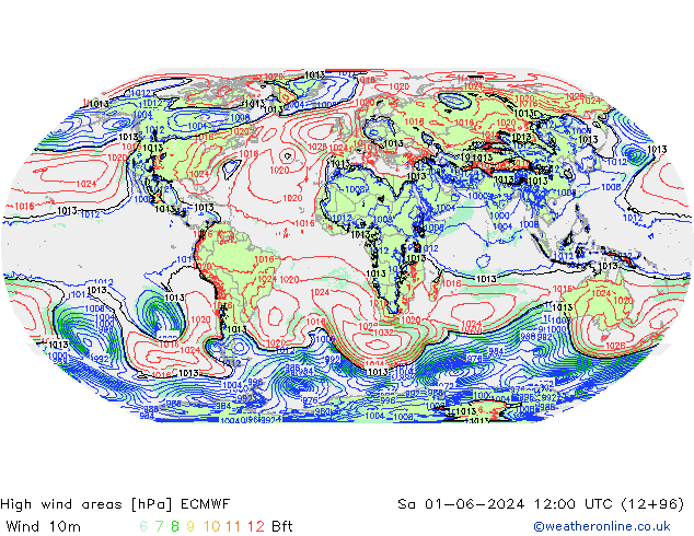 High wind areas ECMWF sáb 01.06.2024 12 UTC