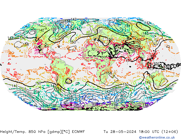 Z500/Regen(+SLP)/Z850 ECMWF di 28.05.2024 18 UTC