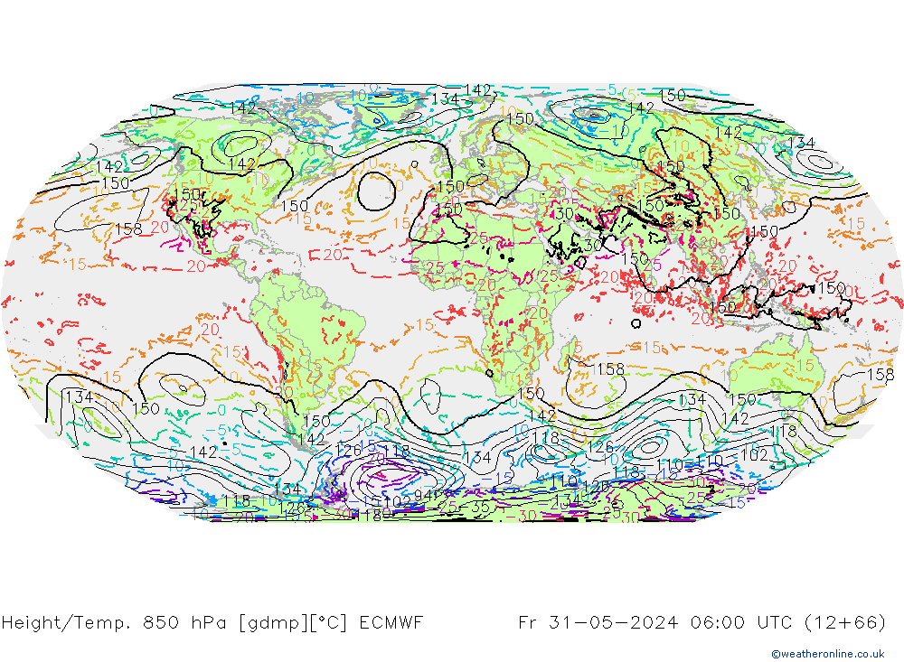 Yükseklik/Sıc. 850 hPa ECMWF Cu 31.05.2024 06 UTC