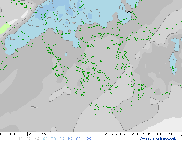 RH 700 hPa ECMWF Mo 03.06.2024 12 UTC