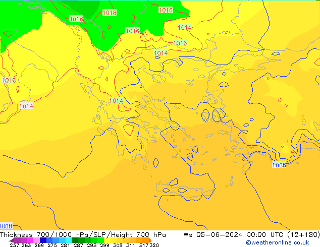 Thck 700-1000 hPa ECMWF We 05.06.2024 00 UTC