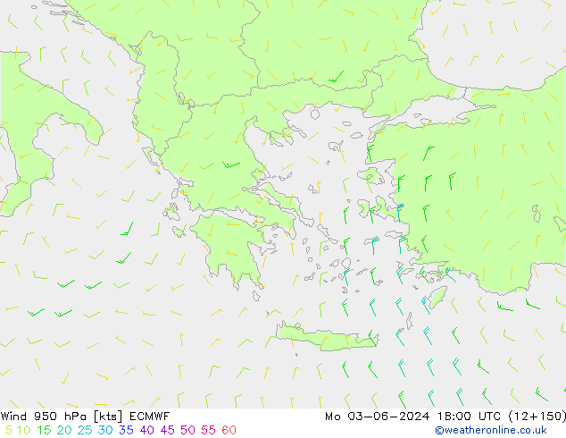 Viento 950 hPa ECMWF lun 03.06.2024 18 UTC