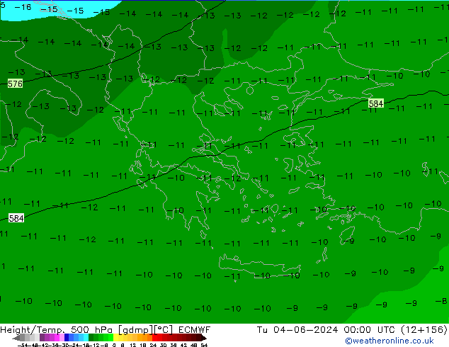 Z500/Yağmur (+YB)/Z850 ECMWF Sa 04.06.2024 00 UTC