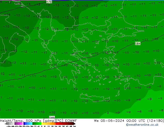 Z500/Rain (+SLP)/Z850 ECMWF Mi 05.06.2024 00 UTC