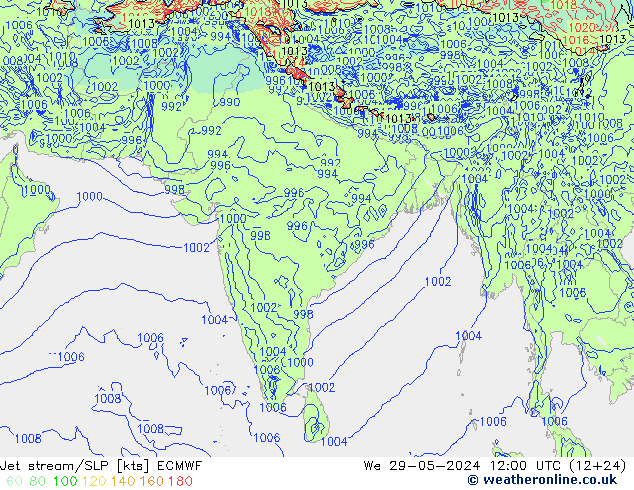 Courant-jet ECMWF mer 29.05.2024 12 UTC