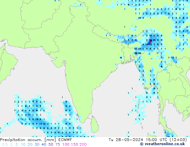 Totale neerslag ECMWF di 28.05.2024 15 UTC