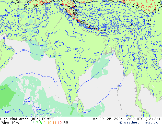 Windvelden ECMWF wo 29.05.2024 12 UTC