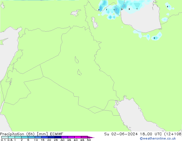 осадки (6h) ECMWF Вс 02.06.2024 00 UTC