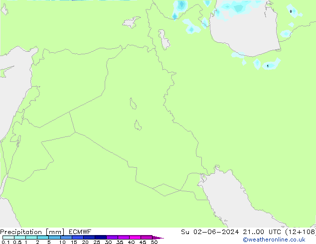 Precipitation ECMWF Su 02.06.2024 00 UTC