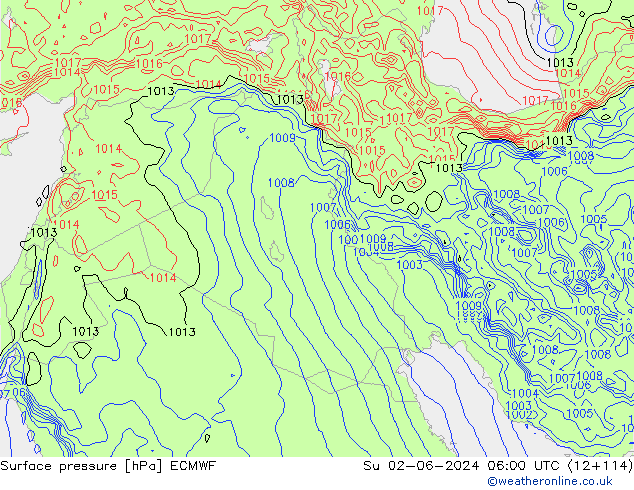 ciśnienie ECMWF nie. 02.06.2024 06 UTC