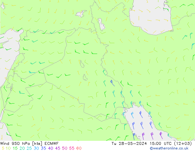 Wind 950 hPa ECMWF Di 28.05.2024 15 UTC