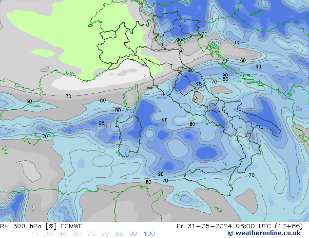 RH 300 hPa ECMWF  31.05.2024 06 UTC