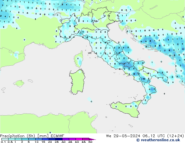 Z500/Rain (+SLP)/Z850 ECMWF We 29.05.2024 12 UTC