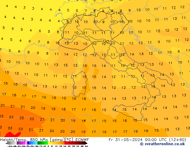 Z500/Rain (+SLP)/Z850 ECMWF Fr 31.05.2024 00 UTC