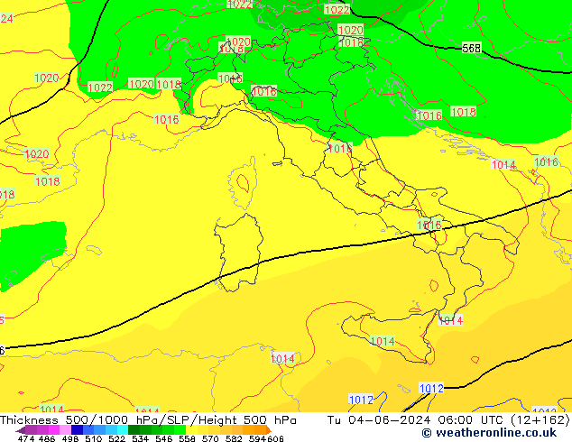 Thck 500-1000hPa ECMWF Ter 04.06.2024 06 UTC