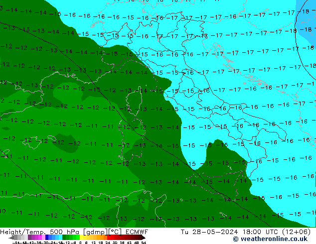 Z500/Rain (+SLP)/Z850 ECMWF Ter 28.05.2024 18 UTC