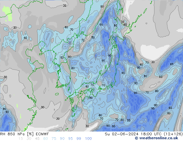 RH 850 hPa ECMWF  02.06.2024 18 UTC