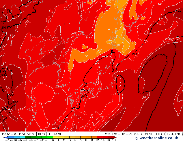 Theta-W 850hPa ECMWF We 05.06.2024 00 UTC