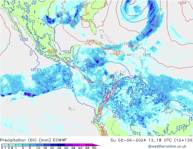 Z500/Rain (+SLP)/Z850 ECMWF Dom 02.06.2024 18 UTC