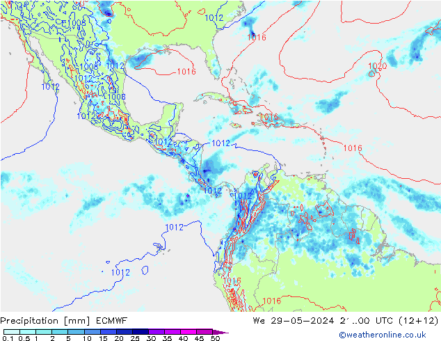 Neerslag ECMWF wo 29.05.2024 00 UTC