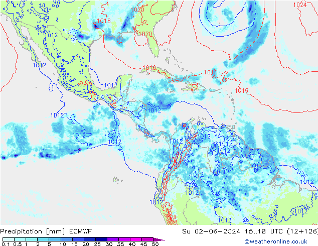 Yağış ECMWF Paz 02.06.2024 18 UTC