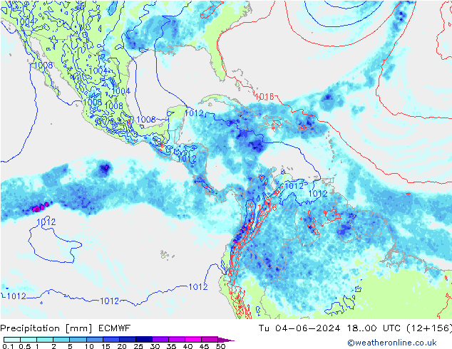 Precipitation ECMWF Tu 04.06.2024 00 UTC