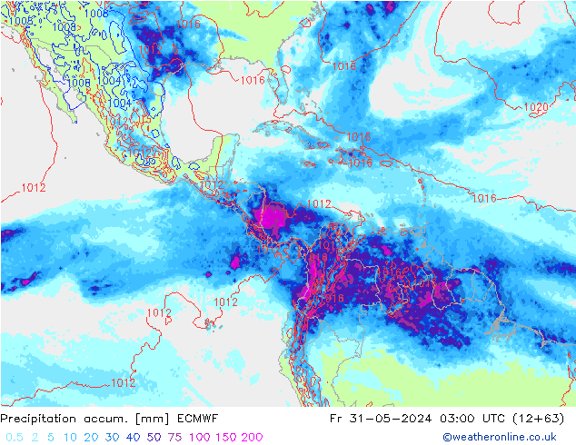 Toplam Yağış ECMWF Cu 31.05.2024 03 UTC