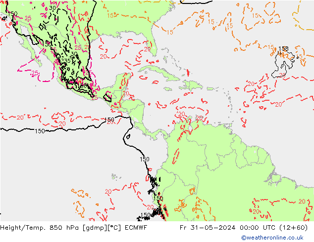 Z500/Rain (+SLP)/Z850 ECMWF Fr 31.05.2024 00 UTC