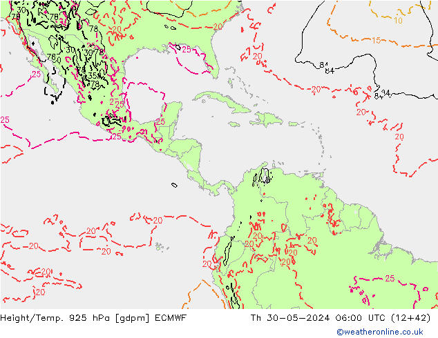 Height/Temp. 925 hPa ECMWF gio 30.05.2024 06 UTC