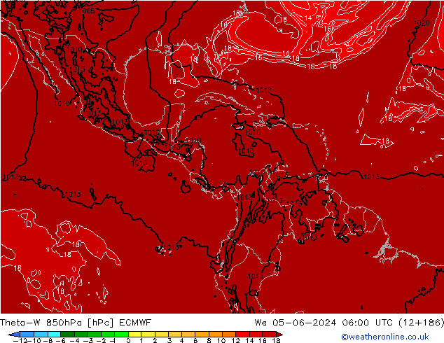 Theta-W 850hPa ECMWF Qua 05.06.2024 06 UTC