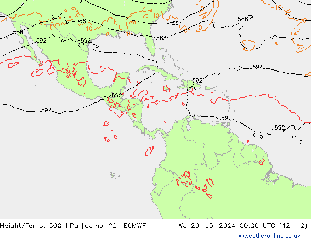 Height/Temp. 500 hPa ECMWF We 29.05.2024 00 UTC