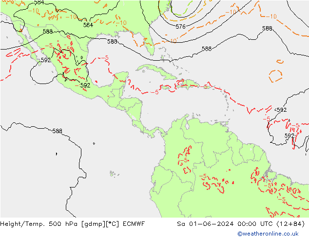 Height/Temp. 500 гПа ECMWF сб 01.06.2024 00 UTC