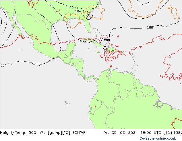 Z500/Rain (+SLP)/Z850 ECMWF ср 05.06.2024 18 UTC