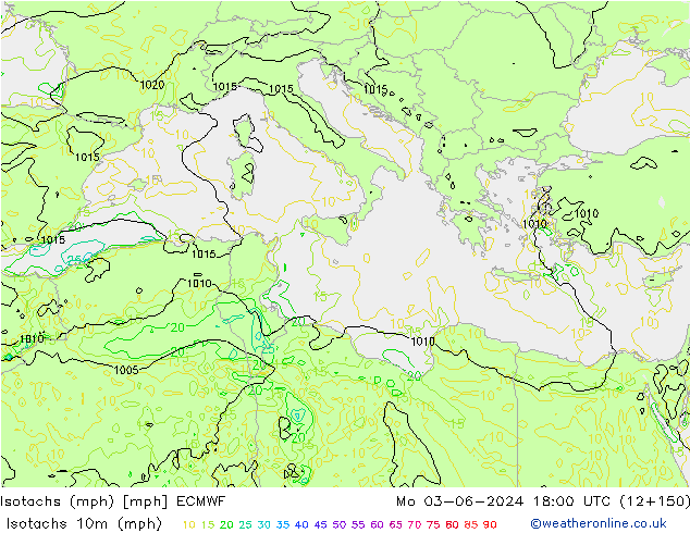 Isotachs (mph) ECMWF Mo 03.06.2024 18 UTC