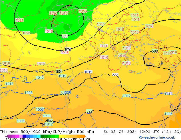 Thck 500-1000hPa ECMWF nie. 02.06.2024 12 UTC