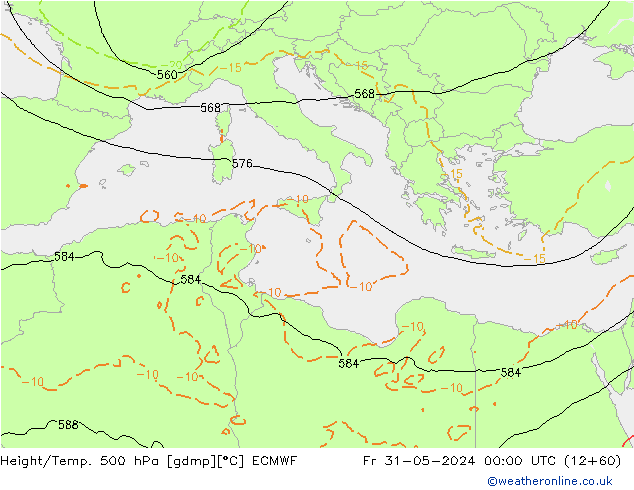 Z500/Rain (+SLP)/Z850 ECMWF Sex 31.05.2024 00 UTC