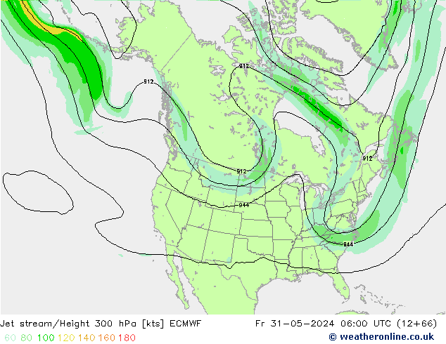 Straalstroom ECMWF vr 31.05.2024 06 UTC