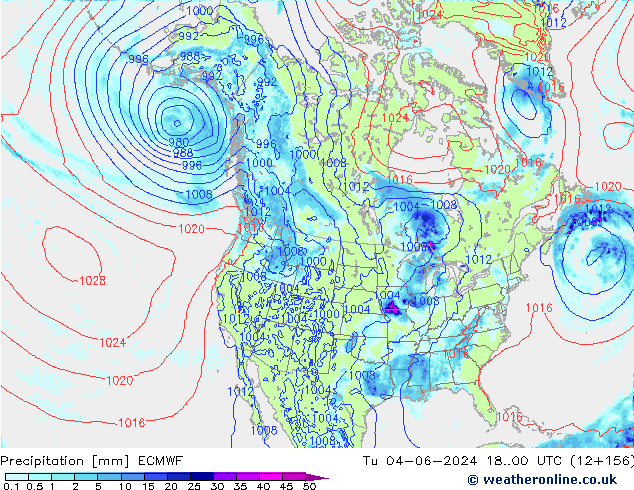 precipitação ECMWF Ter 04.06.2024 00 UTC