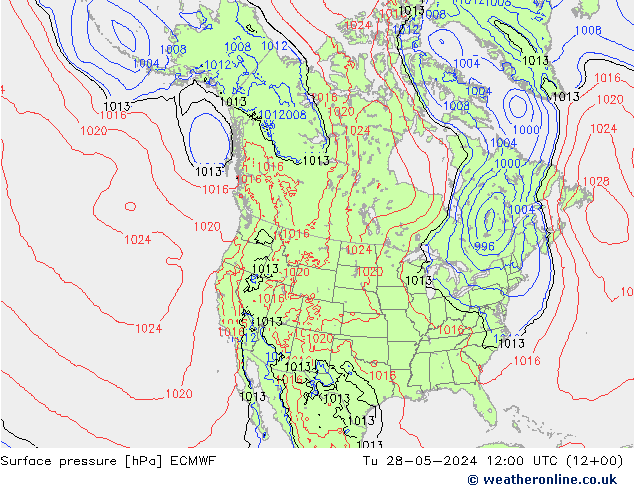 Luchtdruk (Grond) ECMWF di 28.05.2024 12 UTC
