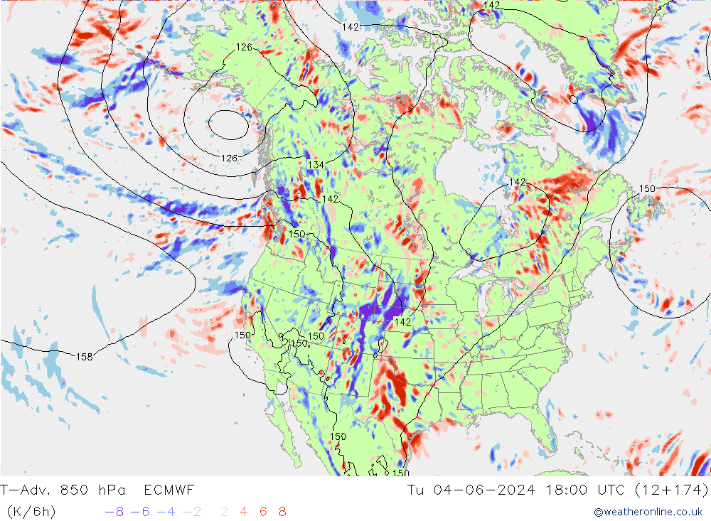 T-Adv. 850 hPa ECMWF  04.06.2024 18 UTC