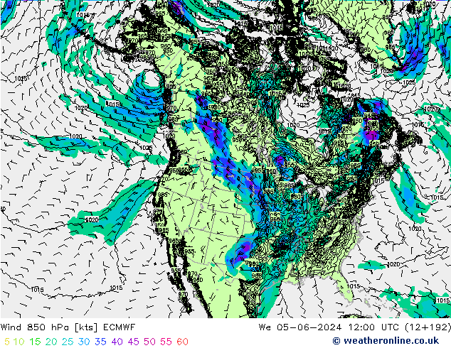 Wind 850 hPa ECMWF We 05.06.2024 12 UTC