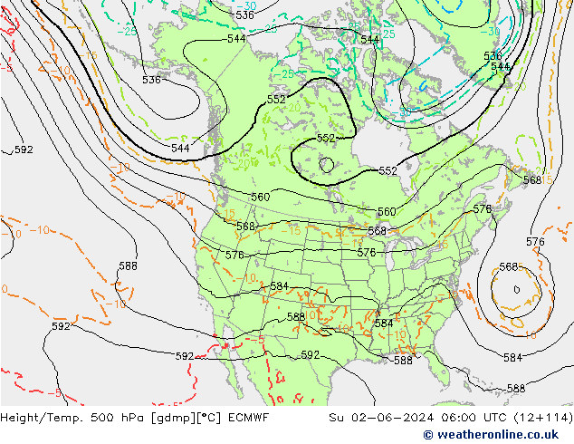 Height/Temp. 500 hPa ECMWF Su 02.06.2024 06 UTC