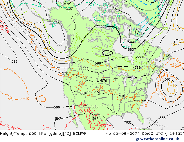 Géop./Temp. 500 hPa ECMWF lun 03.06.2024 00 UTC