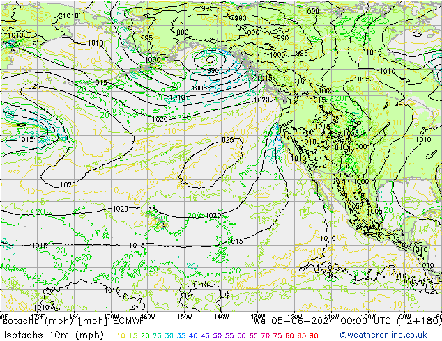 Isotachs (mph) ECMWF St 05.06.2024 00 UTC