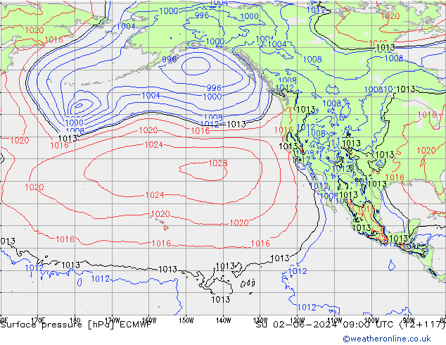 pression de l'air ECMWF dim 02.06.2024 09 UTC