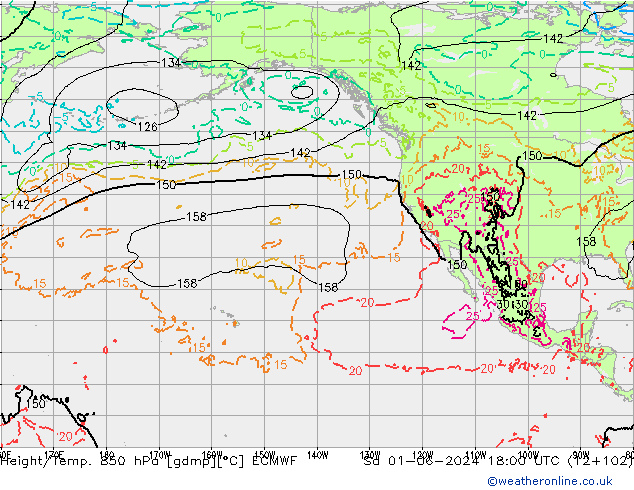 Height/Temp. 850 hPa ECMWF sab 01.06.2024 18 UTC